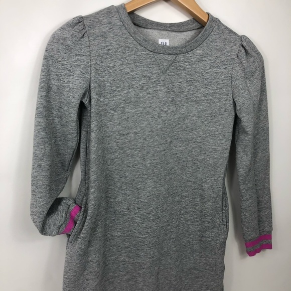 Gap Girl Knit Tunic Top Dress Gray Pink sz large - Picture 6 of 12